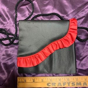 Cute Liz Claiborne 1980s satin ruffle evening bag